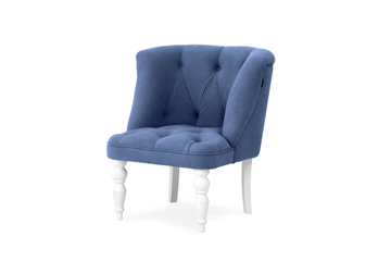 Мягкое кресло Бриджит синий ножки белые в Санкт-Петербурге
