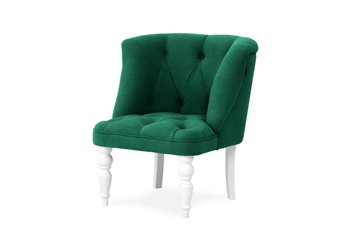 Мягкое кресло Бриджит зеленый ножки белые в Санкт-Петербурге