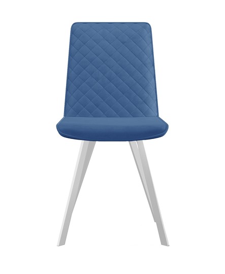 Кухонный стул 202, микровелюр B8 blue, ножки белые в Санкт-Петербурге - изображение 1