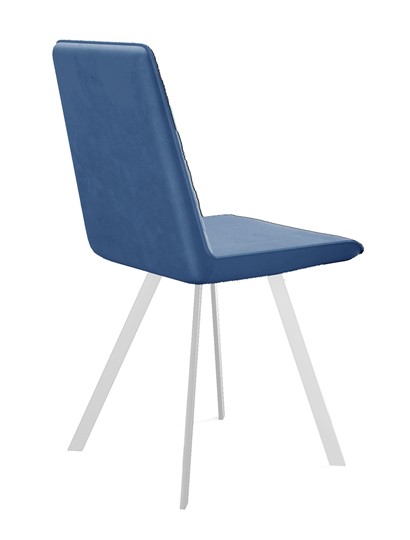 Кухонный стул 202, микровелюр B8 blue, ножки белые в Санкт-Петербурге - изображение 2