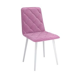 Обеденный стул Антика, велюр тенерифе розовый/Цвет металл белый в Санкт-Петербурге