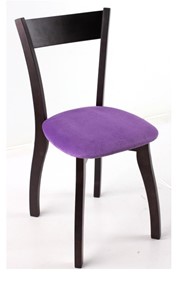 Обеденный стул Лугано каркас массив венге, велюр -  инфинити фиолетовый в Санкт-Петербурге