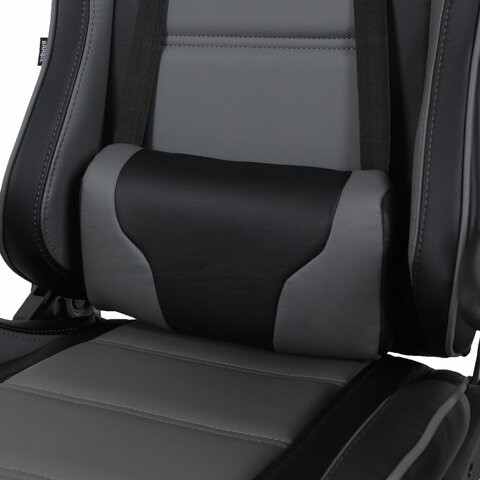 Компьютерное кресло Brabix GT Racer GM-100 (две подушки, экокожа, черное/серое) 531926 в Санкт-Петербурге - изображение 7