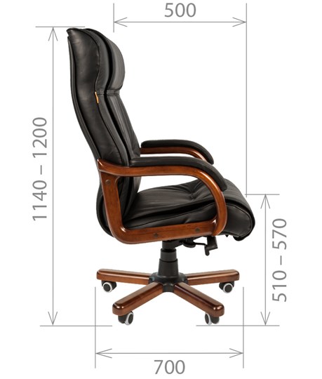 Офисное кресло CHAIRMAN 653 кожа черная в Санкт-Петербурге - изображение 2