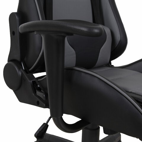 Компьютерное кресло Brabix GT Racer GM-100 (две подушки, экокожа, черное/серое) 531926 в Санкт-Петербурге - изображение 9