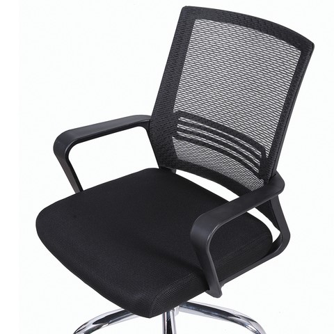 Компьютерное кресло Brabix Daily MG-317 (с подлокотниками, хром, черное) 531833 в Санкт-Петербурге - изображение 5