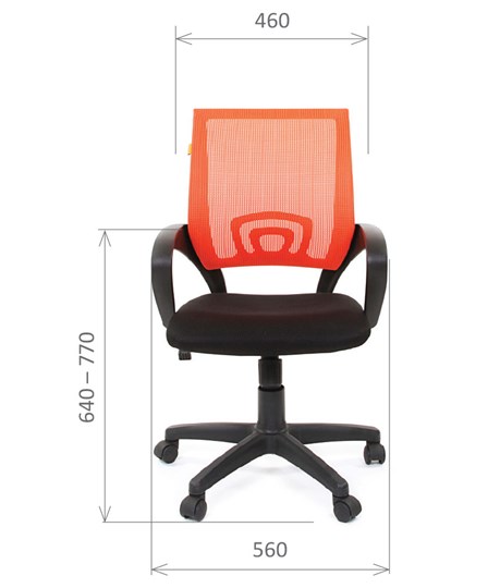Офисное кресло CHAIRMAN 696 black Сетчатый акрил DW66 оранжевый в Санкт-Петербурге - изображение 1