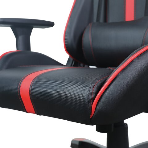 Кресло Brabix GT Carbon GM-120 (две подушки, экокожа, черное/красное) 531931 в Санкт-Петербурге - изображение 9