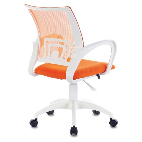 Компьютерное кресло Brabix Fly MG-396W (с подлокотниками, пластик белый, сетка, оранжевое) 532401 в Санкт-Петербурге - изображение 3