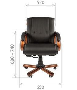 Кресло компьютерное CHAIRMAN 653M кожа черная в Санкт-Петербурге - предосмотр 1