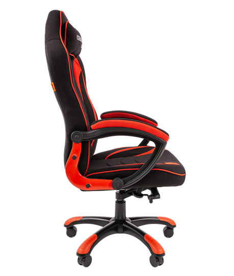 Кресло игровое CHAIRMAN GAME 28 Полиэстер комбинированная ткань красный/черный в Санкт-Петербурге - изображение 3