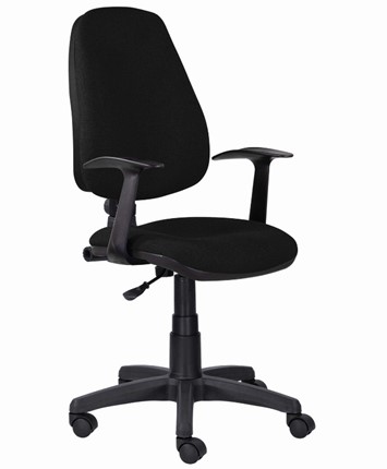 Кресло в офис Brabix Comfort MG-321, регулируемая эргономичная спинка, ткань, черное в Санкт-Петербурге - изображение