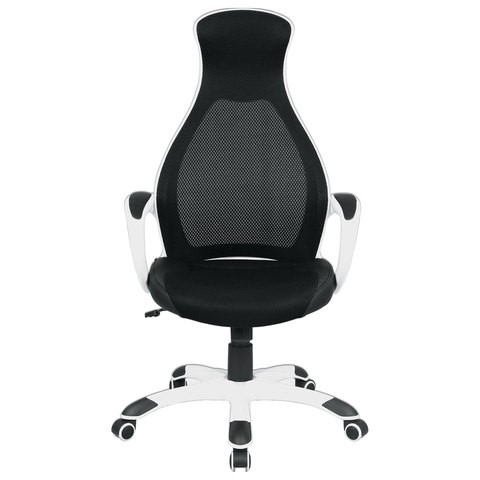 Кресло компьютерное Brabix Premium Genesis EX-517 (пластик белый, ткань/экокожа/сетка черная) 531573 в Санкт-Петербурге - изображение 3