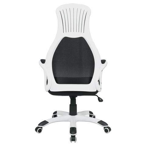 Кресло компьютерное Brabix Premium Genesis EX-517 (пластик белый, ткань/экокожа/сетка черная) 531573 в Санкт-Петербурге - изображение 4