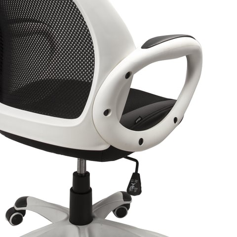 Кресло компьютерное Brabix Premium Genesis EX-517 (пластик белый, ткань/экокожа/сетка черная) 531573 в Санкт-Петербурге - изображение 5
