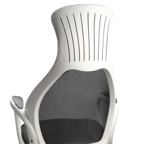 Кресло компьютерное Brabix Premium Genesis EX-517 (пластик белый, ткань/экокожа/сетка черная) 531573 в Санкт-Петербурге - изображение 7