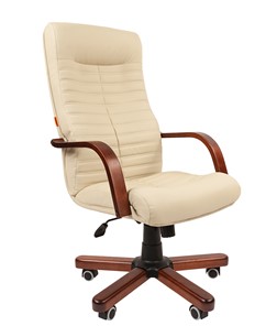 Кресло офисное CHAIRMAN 480 WD, экокожа, цвет бежевый в Гатчине