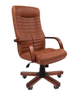 Офисное кресло CHAIRMAN 480 WD, экокожа, цвет коричневый в Гатчине