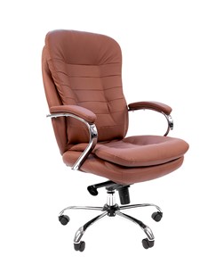 Офисное кресло CHAIRMAN 795 кожа, цвет коричневый в Санкт-Петербурге - предосмотр