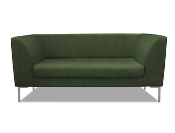 Мягкий офисный диван Сиеста 2-местный, ткань Сахара / зеленая С39 в Санкт-Петербурге
