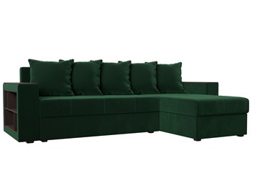 Угловой раскладной диван Дубай Лайт, Зеленый (велюр) в Санкт-Петербурге