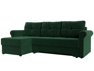 Угловой раскладной диван Леон боннель, Зеленый (Велюр) в Санкт-Петербурге