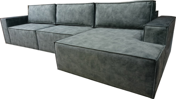 Угловой диван с оттоманкой Лофт 357х159х93 (Ремни/Еврокнижка) в Санкт-Петербурге - изображение 4