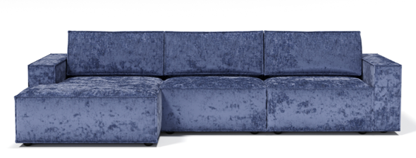Угловой диван с оттоманкой Лофт 357х159х93 (Ремни/Еврокнижка) в Санкт-Петербурге - изображение