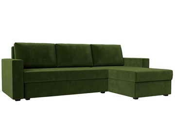 Угловой диван с оттоманкой Траумберг Лайт, Зеленый (микровельвет) в Санкт-Петербурге