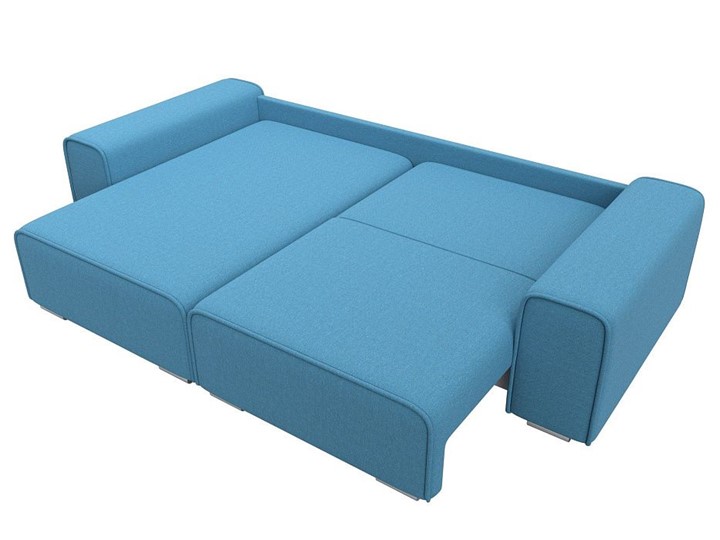 Угловой диван с оттоманкой Лига-029, Амур голубой (Рогожка) в Санкт-Петербурге - изображение 2