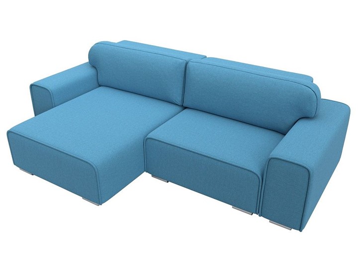 Угловой диван с оттоманкой Лига-029, Амур голубой (Рогожка) в Санкт-Петербурге - изображение 4