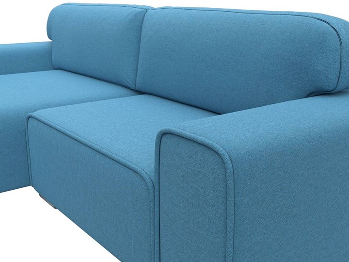 Угловой диван с оттоманкой Лига-029, Амур голубой (Рогожка) в Санкт-Петербурге - изображение 5