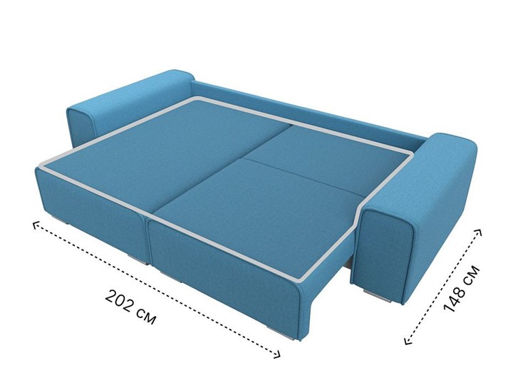 Угловой диван с оттоманкой Лига-029, Амур голубой (Рогожка) в Санкт-Петербурге - изображение 9