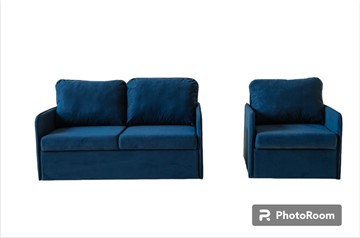 Комплект мебели Brendoss Амира синий диван + кресло в Санкт-Петербурге
