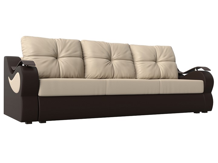 Прямой диван Меркурий еврокнижка, Бежевый/коричневый (экокожа) в Санкт-Петербурге - изображение 4