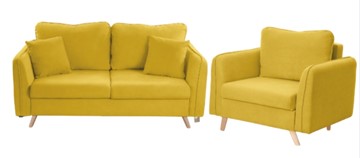 Комплект мебели Бертон желтый диван+ кресло в Санкт-Петербурге