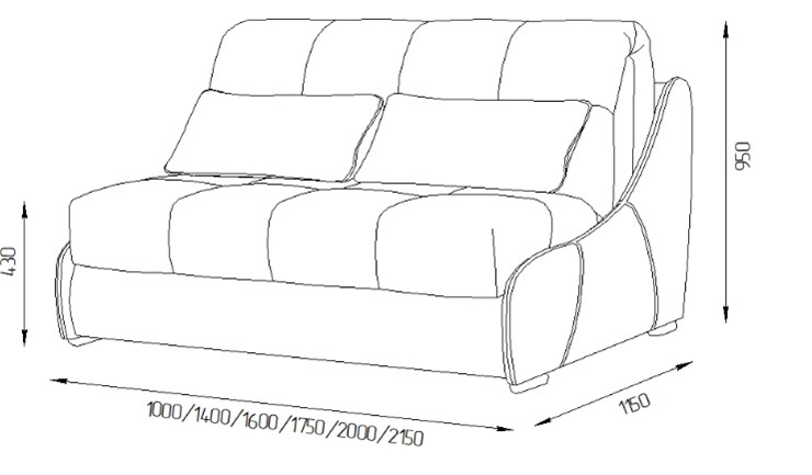 Прямой диван Токио 165 (ППУ) в Санкт-Петербурге - изображение 2