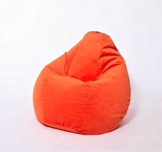 Кресло-мешок Груша большое, велюр однотон, оранжевое в Санкт-Петербурге