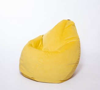 Кресло-мешок Груша большое, велюр однотон, лимонное в Санкт-Петербурге