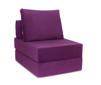 Бескаркасное кресло-кровать Окта, велюр фиолетовый в Санкт-Петербурге