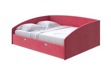 Двуспальная кровать Bono 160х200, Велюр (Forest 13 Красный) в Санкт-Петербурге