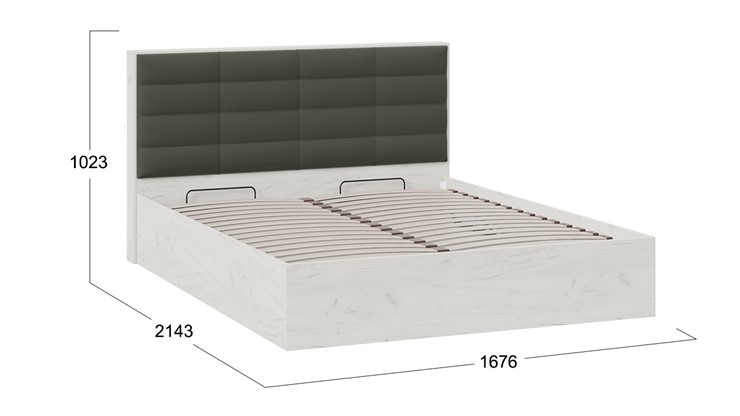 Кровать с подъемным механизмом Агата тип 1 (Дуб крафт белый, Велюр Серый) в Санкт-Петербурге - изображение 4