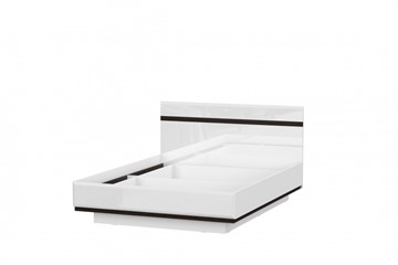Двуспальная кровать Соло универсальная 1,6х2,0, белый/белый глянец/венге в Санкт-Петербурге