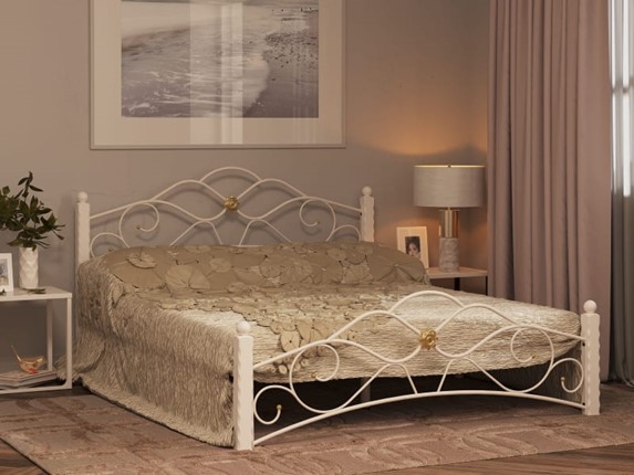 Кровать двуспальная Гарда 3, 160х200, белая в Санкт-Петербурге - изображение