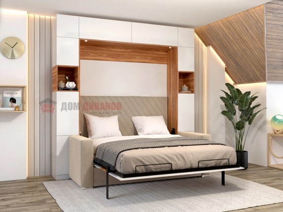 Кровать-шкаф с диваном Аделина 1600х2000 в Санкт-Петербурге - изображение