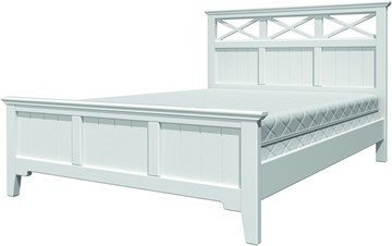 Спальная кровать Грация-5 с белым карнизом (Белый Античный) 140х200 в Санкт-Петербурге