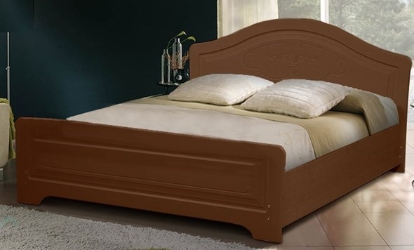 Спальная кровать Ивушка-5 2000х1200 с высоким изножьем, цвет Итальянский орех в Санкт-Петербурге - изображение