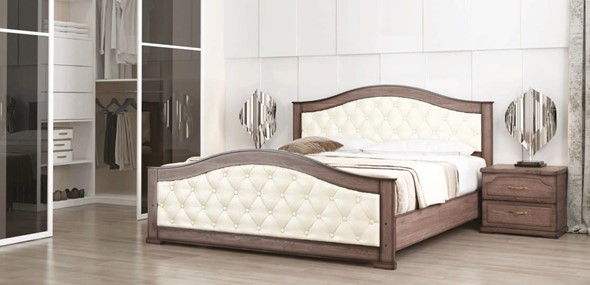 Кровать в спальню Стиль 1, 160х200, кожзам, с основанием в Санкт-Петербурге - изображение