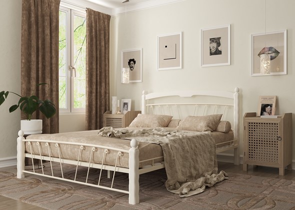 Кровать Муза 1, 1400, белый в Санкт-Петербурге - изображение
