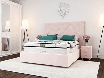 Кровать спальная Style Compact/Island M 180х200, Флок (Велсофт Винтажный розовый) в Санкт-Петербурге